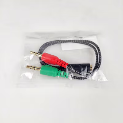 Kabel AUX Audio 3.5mm Female ke 2 x 3.5mm Male Nylon Braided 15cm - K908 - Black — gambar 5