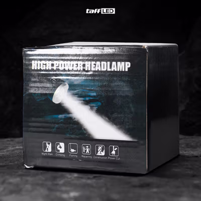 TaffLED Senter Kepala Headlamp LED Waterproof 500 Lumens - HE65 - Black — gambar 5