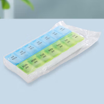 FirstDay Kotak Obat 7 Hari Siang Malam Medicine Tablet Capsule Storage Besar - FD7 - Green/Blue — gambar 5