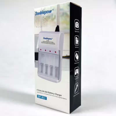 Doublepow Charger Baterai Rechargeable 4 Slot AA AAA with AA 4 PCS - DP-B02 - White — gambar 5