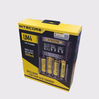 NITECORE Charger Baterai 4 Slot AA AAA C D Li-Ion Ni-MH LCD Display - UM4 - Black — gambar 5