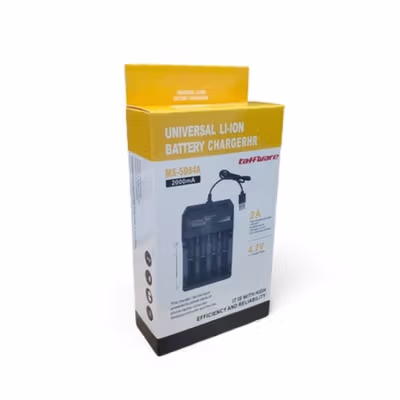 Taffware Charger Baterai 4 Slot 14500 18350 18650 Li-Ion with LED - MS-5D84A - Black — gambar 5