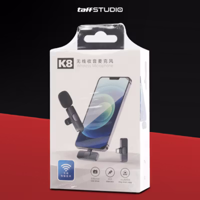TaffSTUDIO Mikrofon Wireless Lavalier Portable Microphone USB Type C - ODR08 - Black — gambar 5
