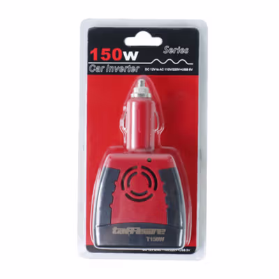 Taffware Car Inverter DC 12 V to AC 220V 5V USB 150W - T150W - Black/Red — gambar 5