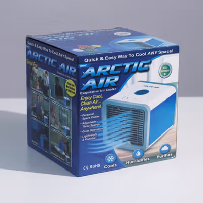 Taffware HUMI Arctic Air Cooler Mini Fan AC LED Kipas Penyejuk 550ml - AA-MC4 - White — gambar 5