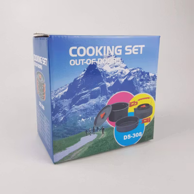AstaGear Alat Masak Outdoor Camping Nesting Cooking Aluminium 7 in 1 - DS-308 - Black — gambar 5