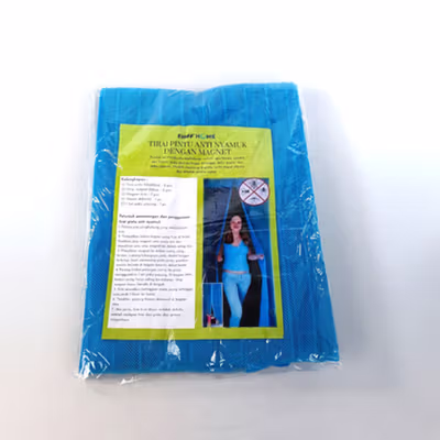 TaffHOME Tirai Pintu Magnet Anti Nyamuk DIY Mesh Polyester 100x210cm - HW25 - Blue — gambar 5