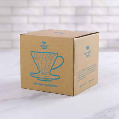 One Two Cups Filter Penyaring Kopi V60 Cone Coffee Dripper Plastik - SE105 - Gray — gambar 5