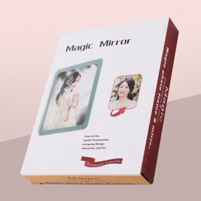 INARA Bingkai Foto Cermin Photo Frame Magic Mirror Square with Light - BSS3 - White — gambar 5