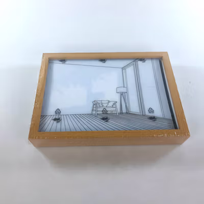 INS Lampu Meja Hias 3D Lukisan Kayu Akrilik 3in1 Color Painting LED Empty Room - DR5W - Brown — gambar 5