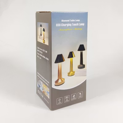 TaffLED Lampu Meja Hias Touch LED USB Rechargeable 3 Color 3W - QS-004 - Golden — gambar 5