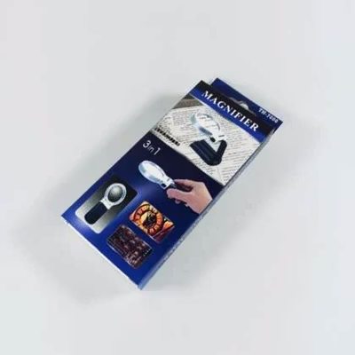 FOX Kaca Pembesar Lipat Foldable Magnifying Glass with 2 LED 63mm 3X - TH-7006 - Silver — gambar 5