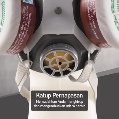 TaffGUARD Masker Gas Respirator Half Face with Activated Carbon Filter - N8305 - Gray — gambar 5