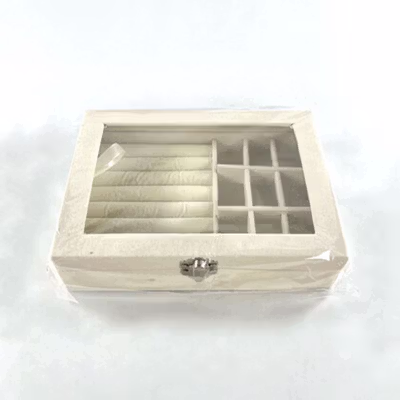 ANNGILL Kotak Perhiasan Aksesoris Organizer Storage Jewelry Box - AG307 - White — gambar 5