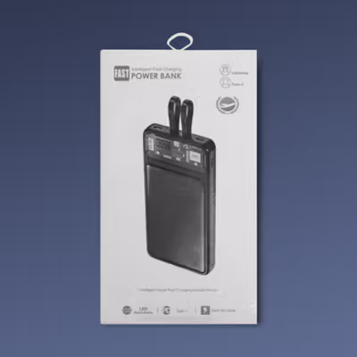 Shark Power Bank 10000mAh Fast Charging PD 2in1 Cable USB Port 22.5W - KP103 - Black — gambar 5