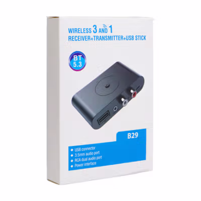VIKEFON Audio Receiver Bluetooth 5.3 Adaptor RCA U Disk AUX 3.5mm - B29 - Black — gambar 5