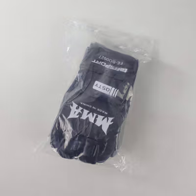 TaffSPORT Sarung Tangan Half Finger MMA UFC Boxing PU Leather Gloves - FE-BO0027 - Black — gambar 5