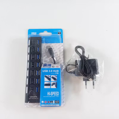 HXM USB Hub 6Port 2.0 dan 1Port 3.0 Docking Station with Power Supply - HX7 - Black — gambar 5