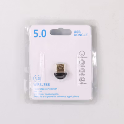USB Bluetooth Receiver V5.0 Chipset CSR8510 Gold Plated 3Mbps - Black — gambar 5