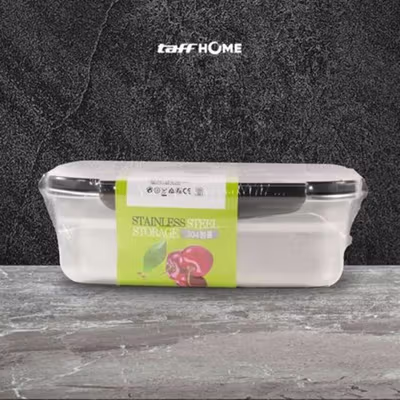 TaffHOME Kotak Makan Anti Tumpah Lunch Box Stainless Steel 304 850ml - KT273 - Black — gambar 5
