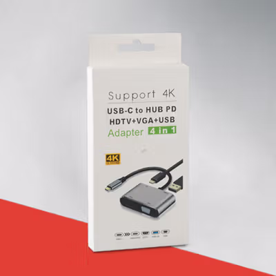 Taffware Video Adaptor 4 in 1 USB Type C to HDTV VGA PD Charging 4K - D87 - Gray — gambar 5