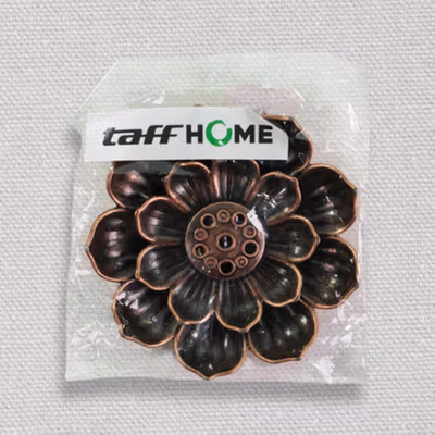 TaffHOME Tempat Dupa Incense Stick Holder Desain Lotus - YN002 - Bronze — gambar 5