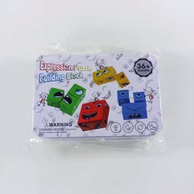 Yijia Mainan Puzzle Kubus Kayu Face Changing Funny Building Blocks - MMM-1055 - Multi-Color — gambar 5
