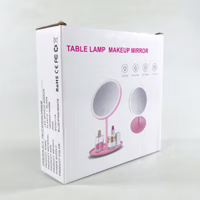ORZ Cermin Make Up 17cm dengan Lampu LED Ring Light 3 in 1 Color - HZJ-033 - White — gambar 5