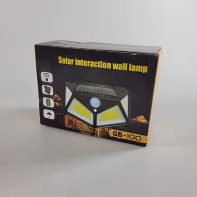 TaffLED Lampu Dinding Solar Sensor PIR 100 LED Cool White - GB-100 - Black — gambar 5