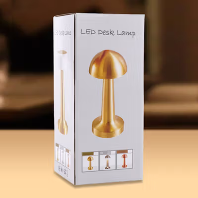 TaffLED Lampu Meja Hias LED Nordic Mushroom Lamp 3 Color 1200mAh - CF-12 - Golden — gambar 5