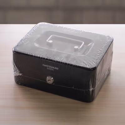 TaffGUARD Brankas Kotak Uang Dokumen Cashbox Key Lock 20x16x9cm - 200A - Black — gambar 5