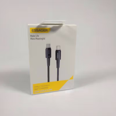 ESSAGER Kabel Data USB Type C to Type C Fast Charging LED Braided 60W 50cm - ES-X16 - Black — gambar 5