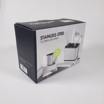 Gulegula Tempat Sendok Garpu Stainless Steel Cutlery Holder 4 Slot - BY-889 - Silver — gambar 5