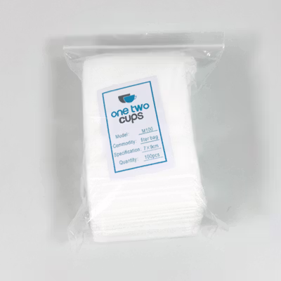 One Two Cups Kantong Teh Celup Kain Saringan Tea Bag Disposable 100PCS 7x9cm - M100 - White — gambar 5