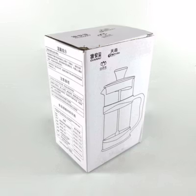 One Two Cups French Press Coffee Maker Pot Plunger Glass 350ml - FN50 - White — gambar 5