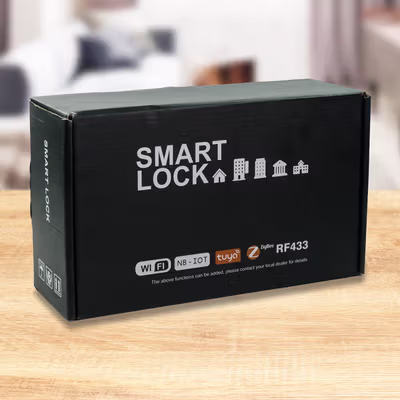 TaffHOME Smart Door Lock Fingerprint Password Card RFID Alarm - H1-XG - Black — gambar 5