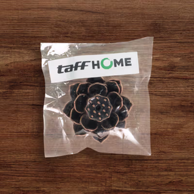 TaffHOME Tempat Dupa Double Lotus Mini Incense Holder Zinc Alloy - YJ-B1 - Copper — gambar 5