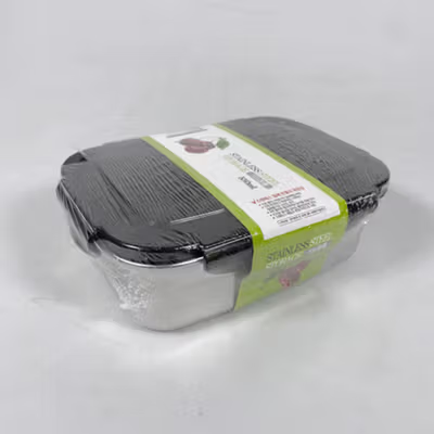 TaffHOME Kotak Makan Anti Tumpah Reguler Lunch Box Stainless Steel 304 550ml - Slyz52 - Black — gambar 5
