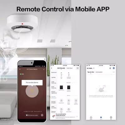 XIMIJI Smoke Detector Alat Pendeteksi Asap Kebakaran Tuya App 85dB Wi-Fi - PG-S11 - White — gambar 5