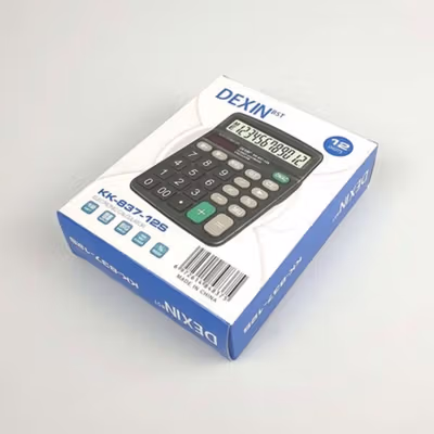 DEXIN Kalkulator Elektronik Solar Calculator 12 Digit - KK-837-12S - Black — gambar 5