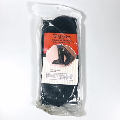 Rhodey Jas Hujan Sepatu Anti Air Rain Shoe Cover PVC Zipper Reflector XL - H-212 - Black — gambar 5