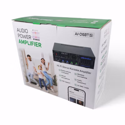 TaffSTUDIO Audio Amplifier Bluetooth LED Display HiFi USB 160W - AV-016BT - Black — gambar 5