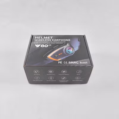 Kebidumei Intercom Helm Bluetooth Headset 2 Riders Music IP67 1000mAh - Y80 2X - Black — gambar 5