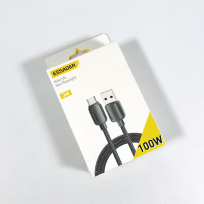 ESSAGER Kabel Data USB Type C Fast Charging Braided 100W 7A 3M - ES-X46 - Black — gambar 5