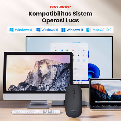 Taffware Mouse Wireless Bluetooth Optical 2.4GHz Silent Click 1600DPI - M8120G - Black — gambar 5
