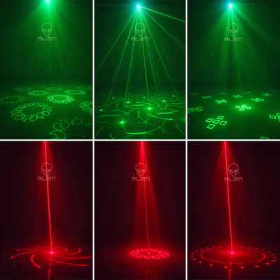ALiEN Lampu Sorot Proyektor Disco Laser LED RGB 5W with Remote Control - AL16B - Black — gambar 5