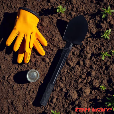 Taffware Sekop Lipat Camping Pacul Portable Kompas Survival 41.5cm - T-3 - Black — gambar 5